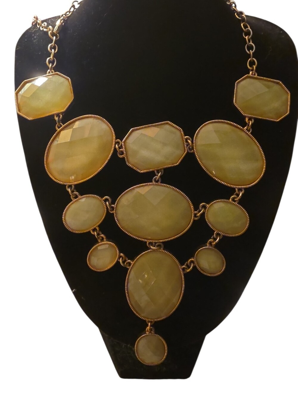 Vintage Icing Green Multi-Stone Bib Necklace